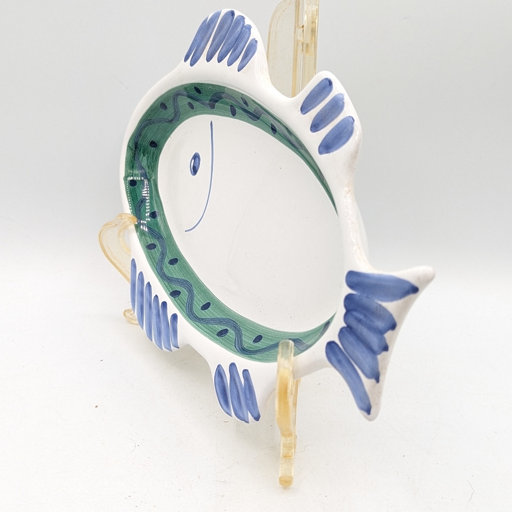 Caleca Hand Painted Fish Dish Serving Plate Made In Italy, original price tag - Picture 6 of 6